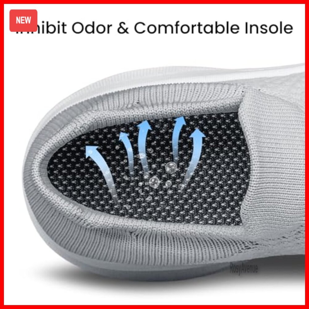 Slip On Walking Shoes Breathable Non Slip Athletic Sneakers Gym Workout - Picture 7 of 7